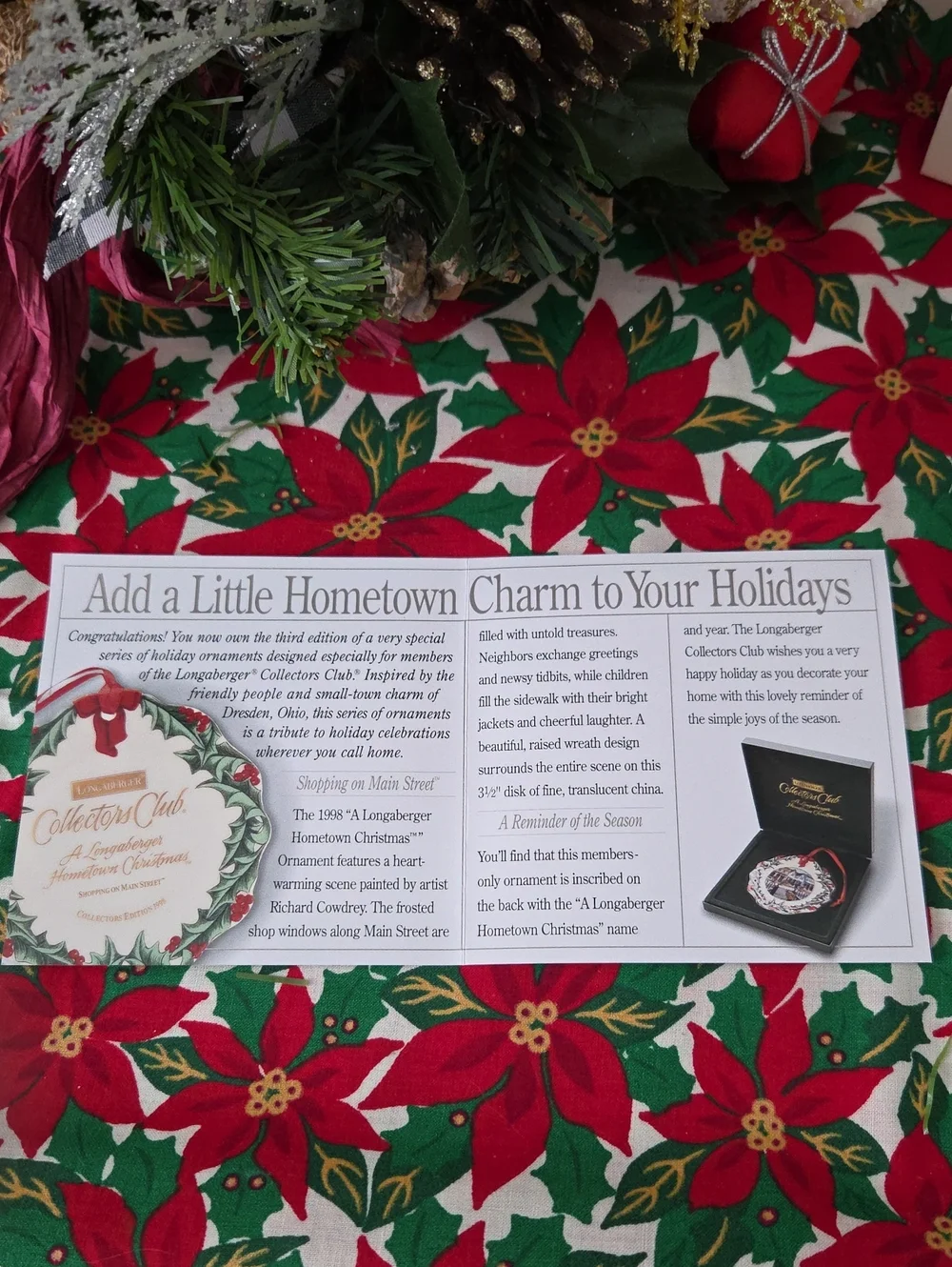 *1998* Longaberger Ceramic Collector's Club Ornament